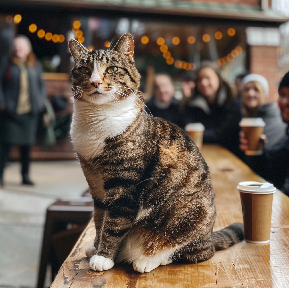 Max enjoying a coffee break with fellow students