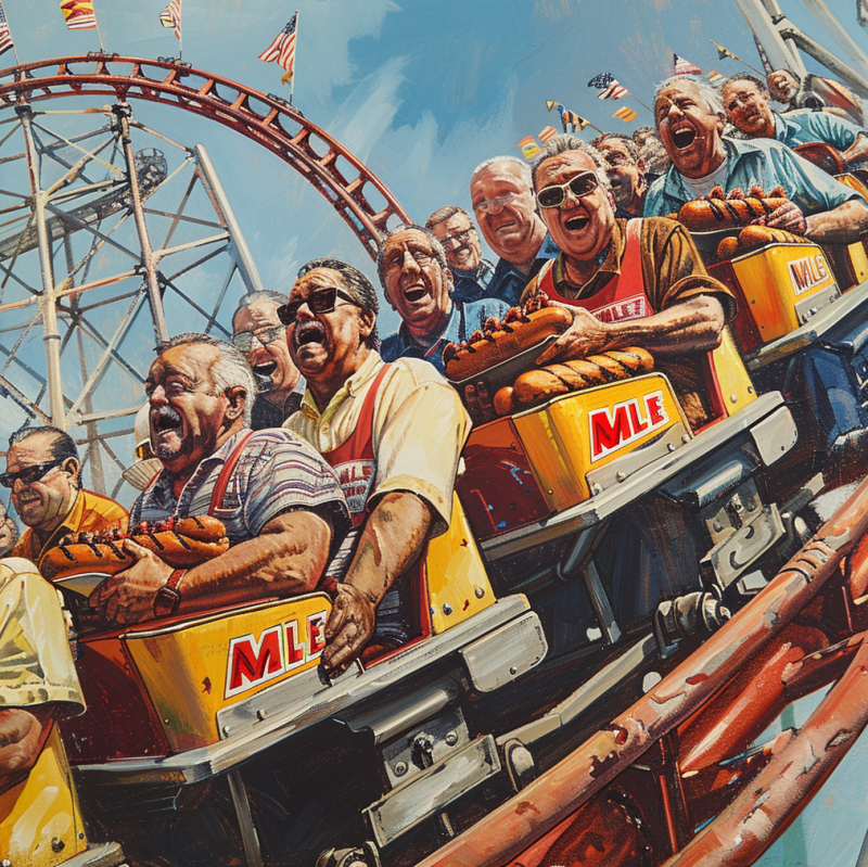 2024 Hot Dog eating contest, on a roller coaster