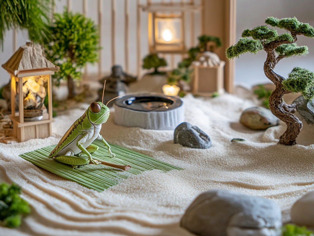 Zen garden at Bug Bliss Ranch